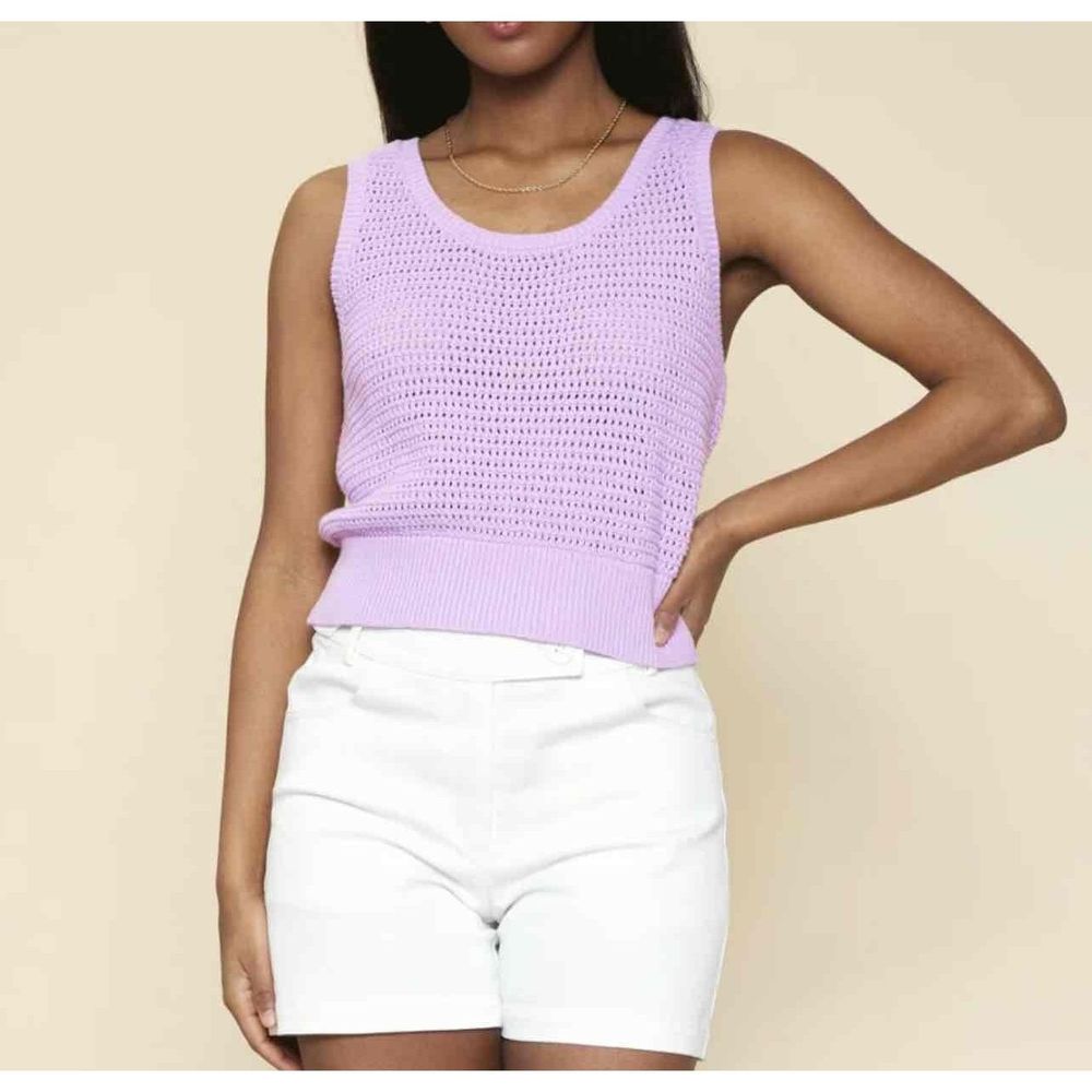 Skies Are Blue Womens Lilac Sleeveless Knit Top Large - Picture 2 of 9